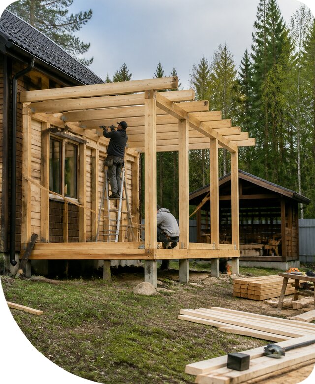 Строительство пристроек и построек на участке в Аксае